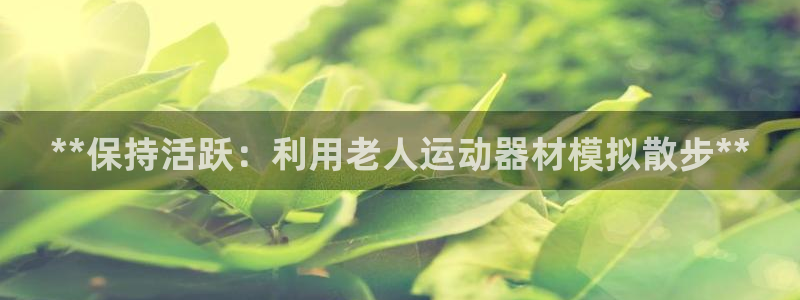 意昂3新能源：**保持活跃：利用老人运动器材模拟散步