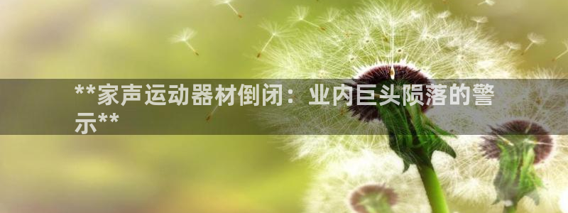 意昂体育3娱乐：**家声运动器材倒闭：业内巨头陨落的